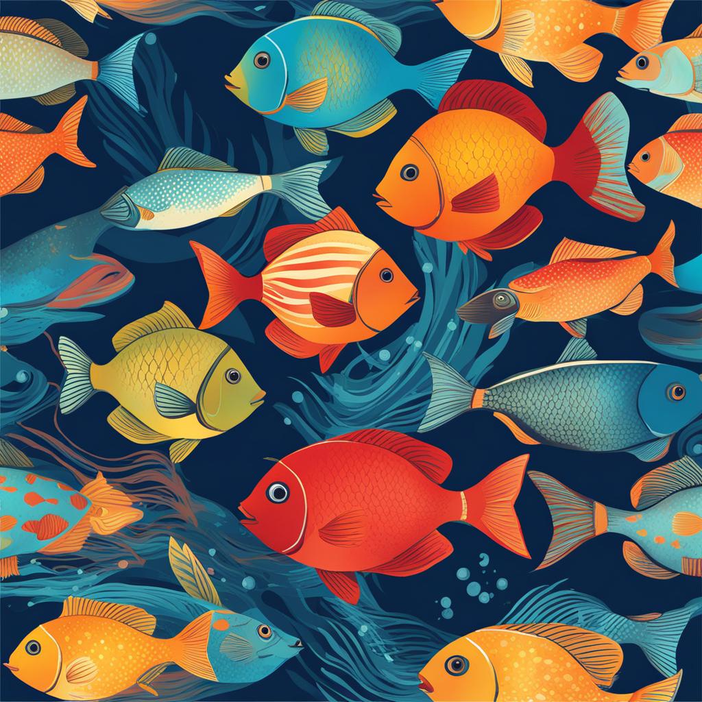 fish clipart - swimming with artistic flair. 