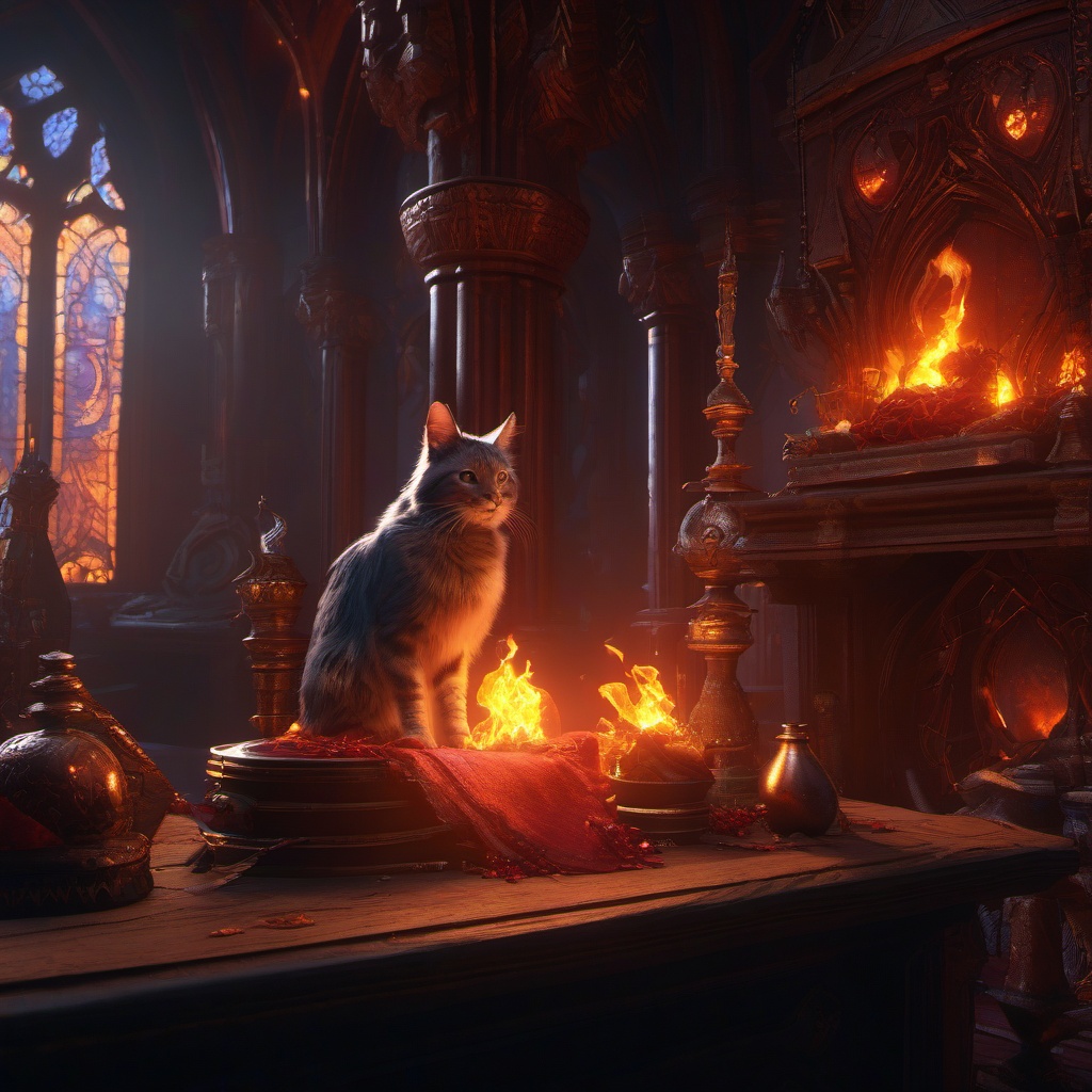 Mephit Pet of a Warlock Conjuring Fiery Pranks detailed matte painting, deep color, fantastical, intricate detail, splash screen, complementary colors, fantasy concept art, 8k resolution trending on artstation unreal engine 5