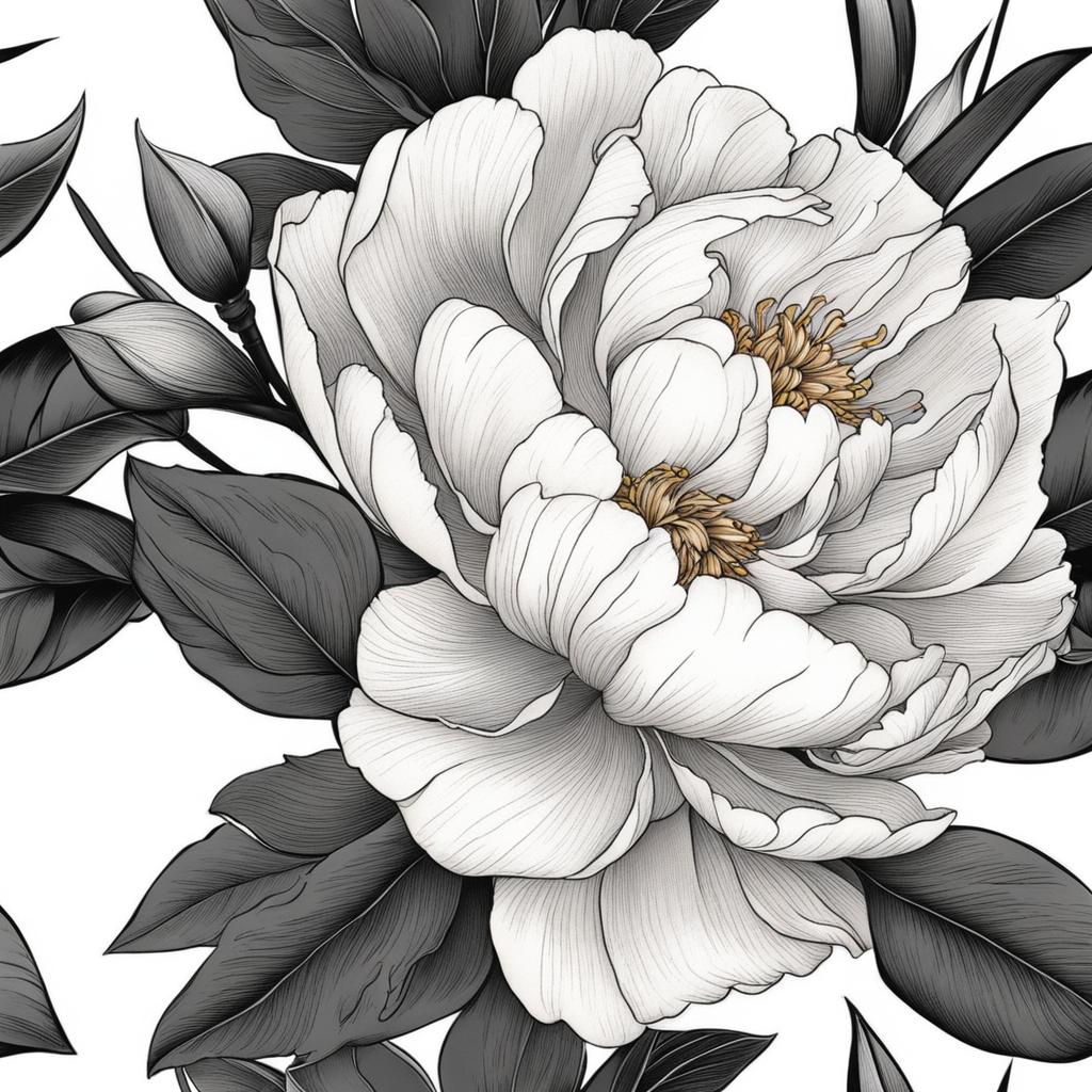 peony tattoo, symbolizing beauty, honor, and prosperity. 