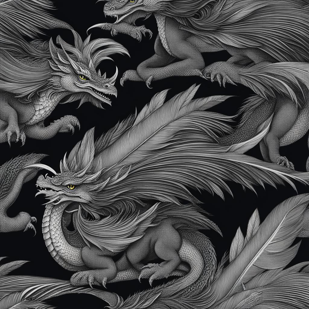 dragons with feather 