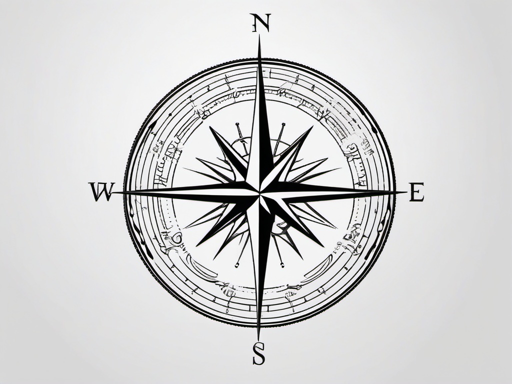 Compass Tattoo Ideas - Various ideas for compass tattoos.  simple vector tattoo,minimalist,white background