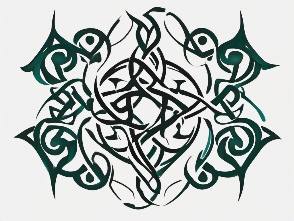 celtic symbol for grandson  simple color tattoo,minimal,white background