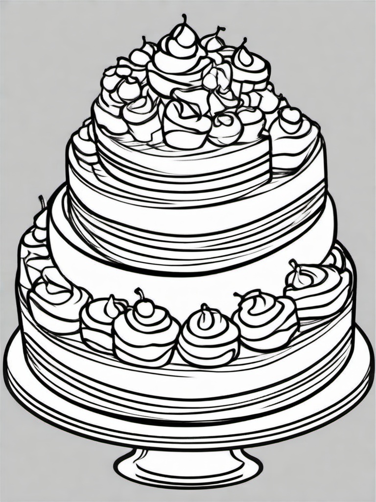 Cake Coloring Pages - Fruitcake with candied fruit and nuts  simple coloring pages