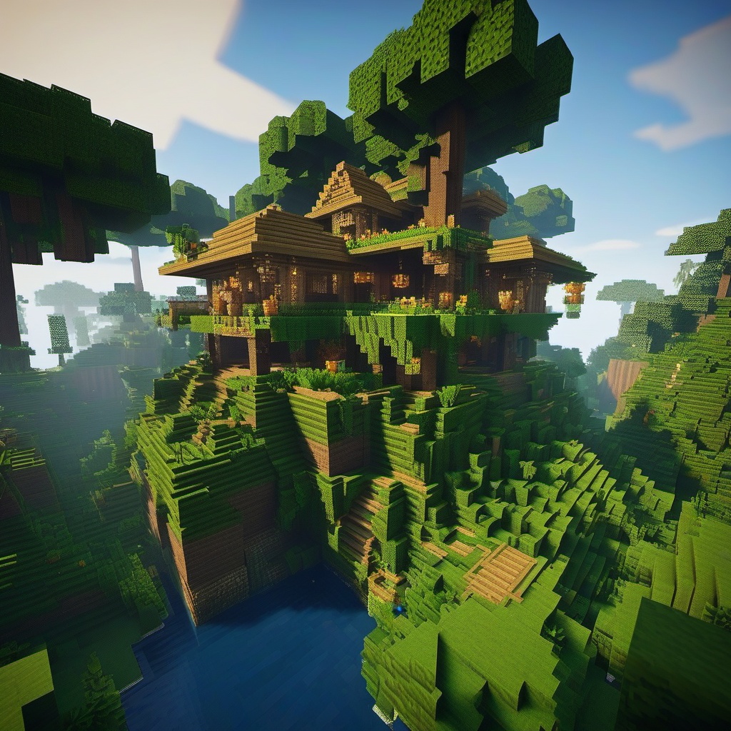 Jungle biome base that blends in with the scenery - minecraft house design ideas minecraft block style 