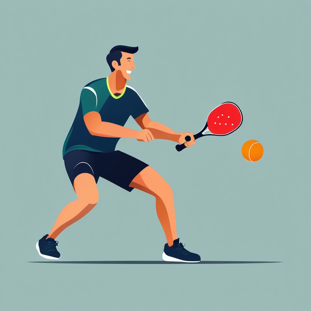 Pickleball clipart - pickleball player celebrating a point  color,minimalist,vector clipart