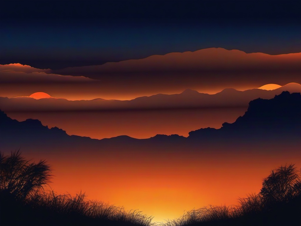 Sunset Wallpaper - Orange sky fading into deep blue.  sunset background