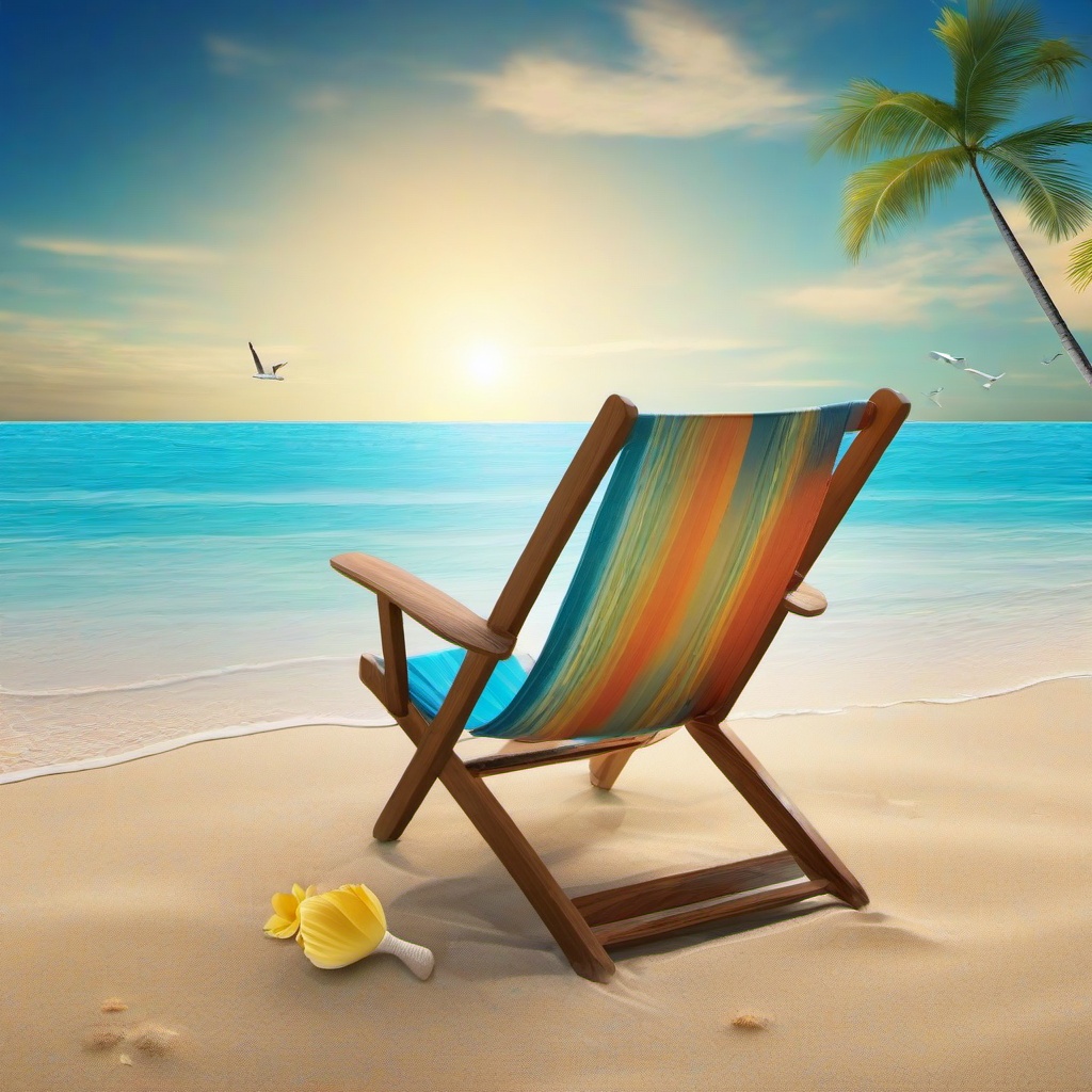 Beach background - beach background with chair  