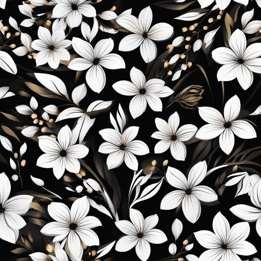 Flower Background Wallpaper - black wallpaper with white flowers  