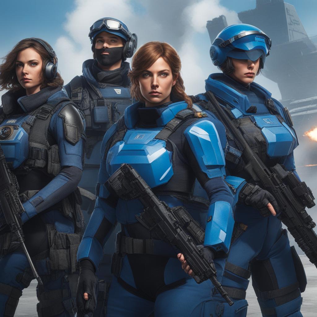 blue archive engages in tactical warfare with a team of heroes. 