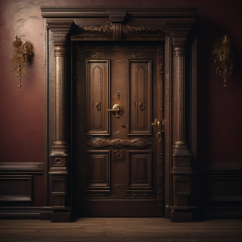 Weathered key unlocks the hidden door to a parallel world.  8k, hyper realistic, cinematic