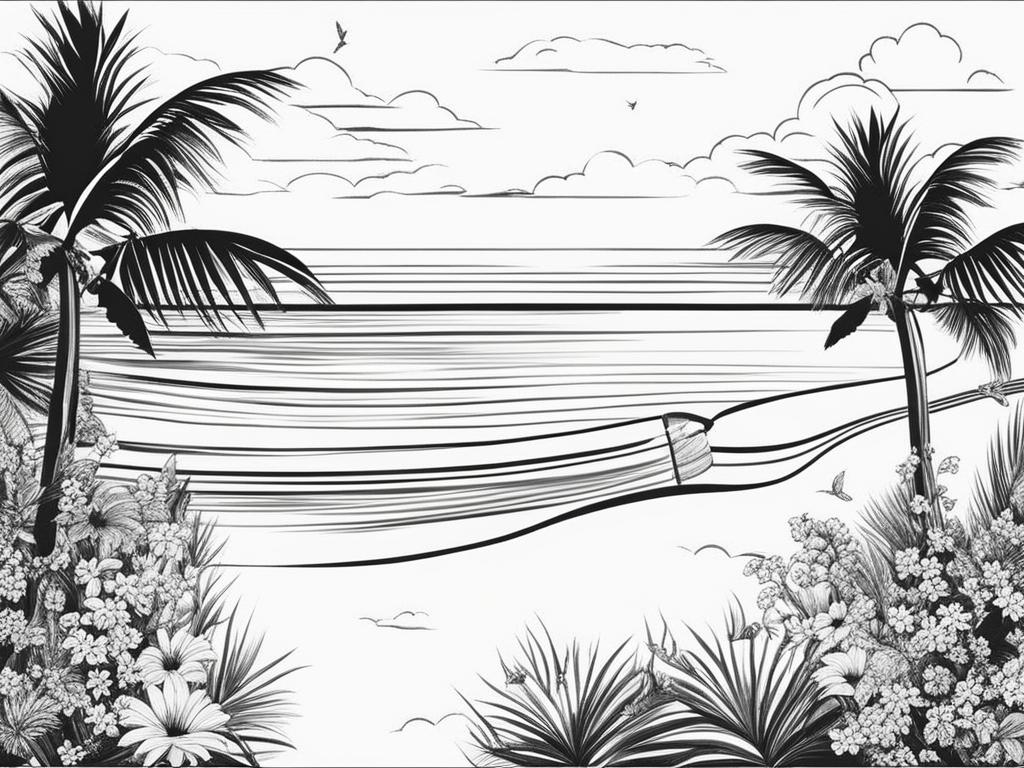 summer clip art black and white 