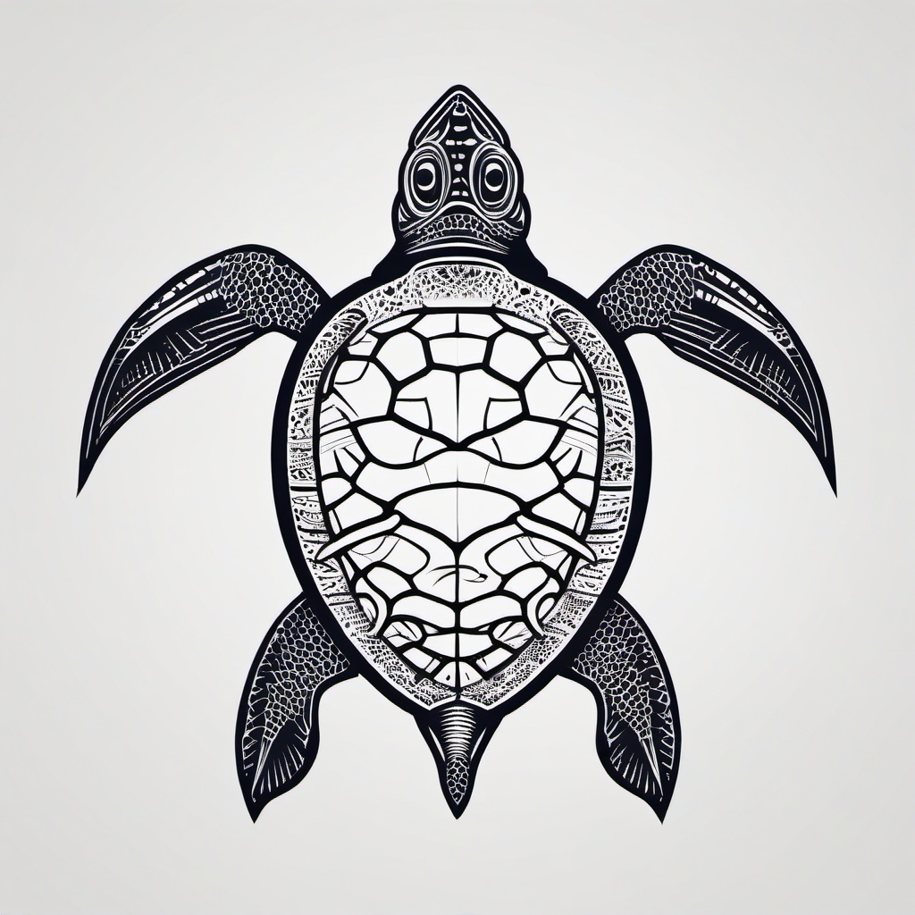 Leatherback Turtle Tattoo - Celebrate the leatherback turtle with a tattoo design that highlights the distinctive features of this unique sea turtle species.  simple color tattoo,minimal vector art,white background