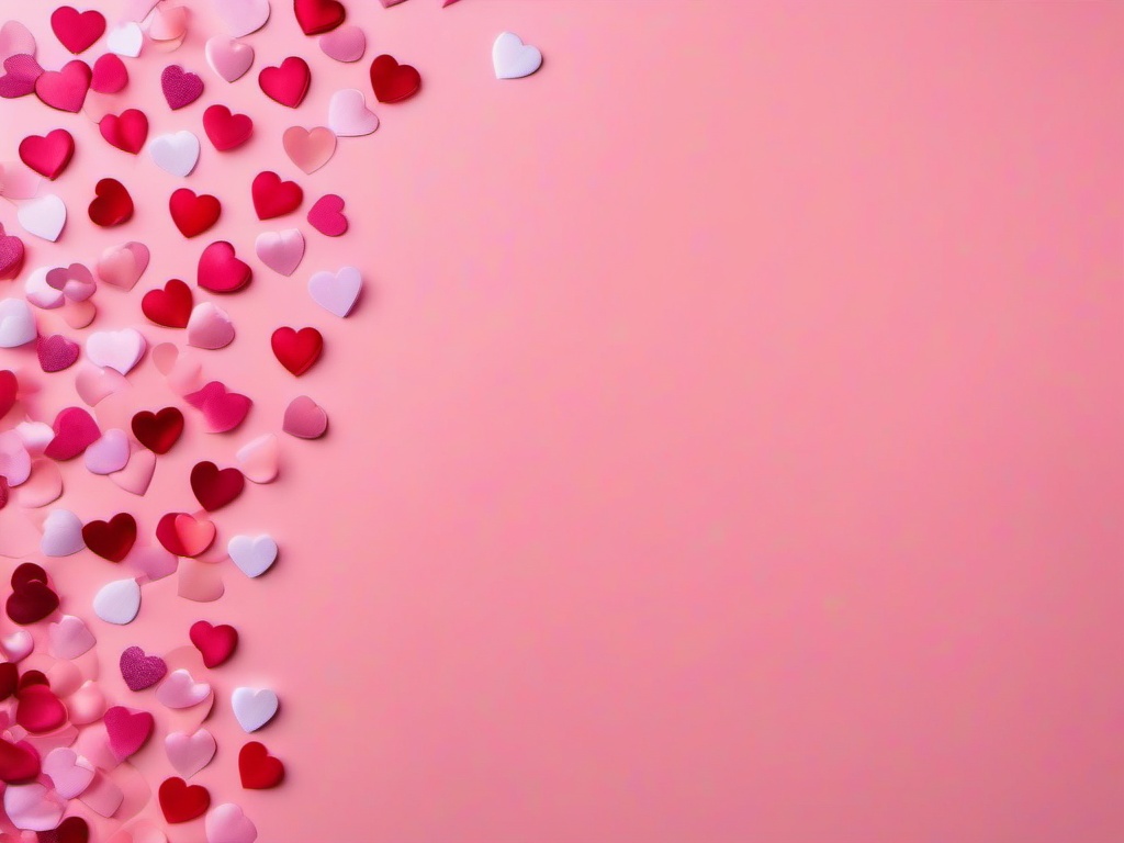 Valentine's Day background - Heart confetti falling softly on a pastel pink background  aesthetic background wallpaper