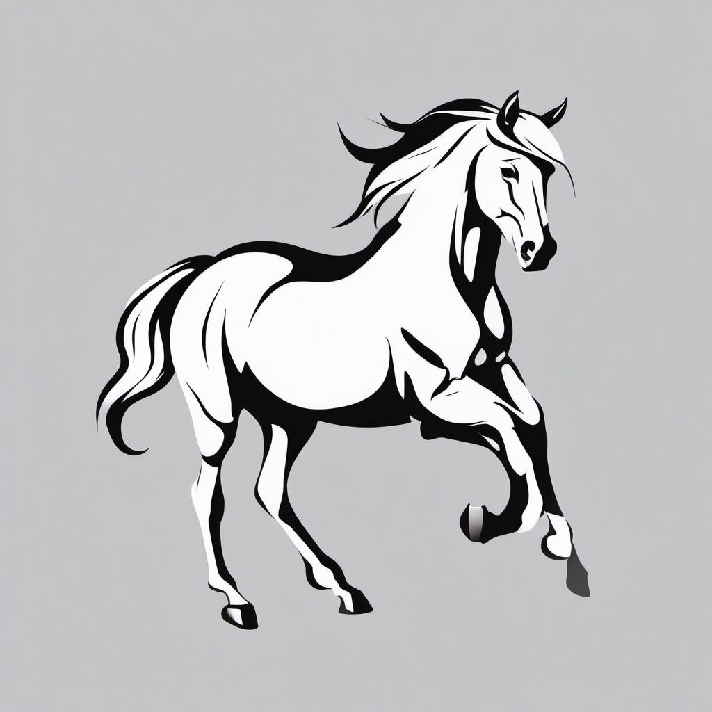 horse symbol tattoo  simple tattoo,minimalist,white background