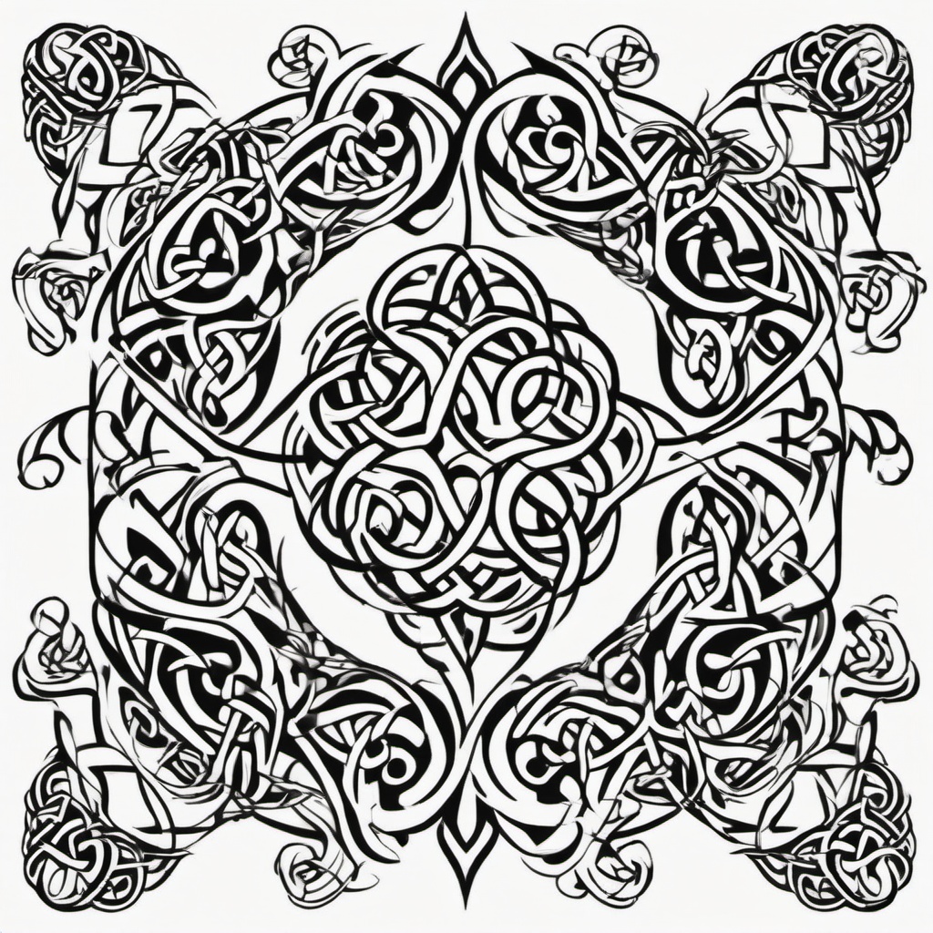 celtic lettering for tattoos  simple color tattoo,minimal,white background