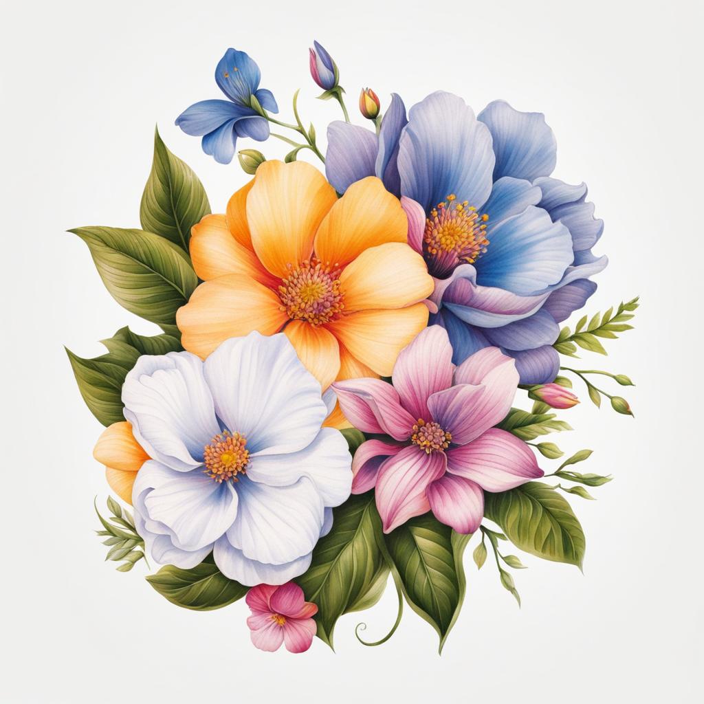 June birth flower tattoo, Tattoos representing the birth flower for the month of June. ,colorful, tattoo pattern, clean white background