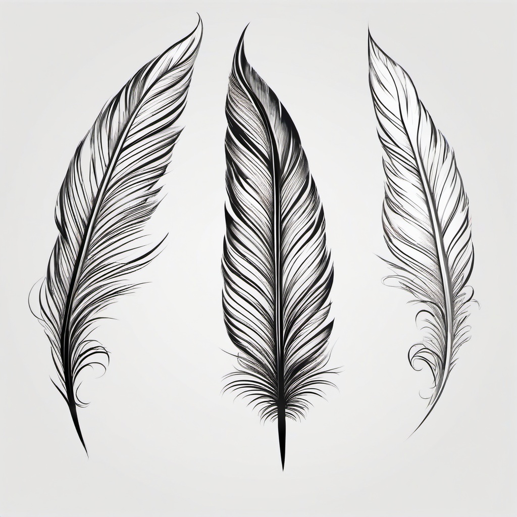 Feather Name Tattoo - Feather design accompanied by a name.  simple vector tattoo,minimalist,white background