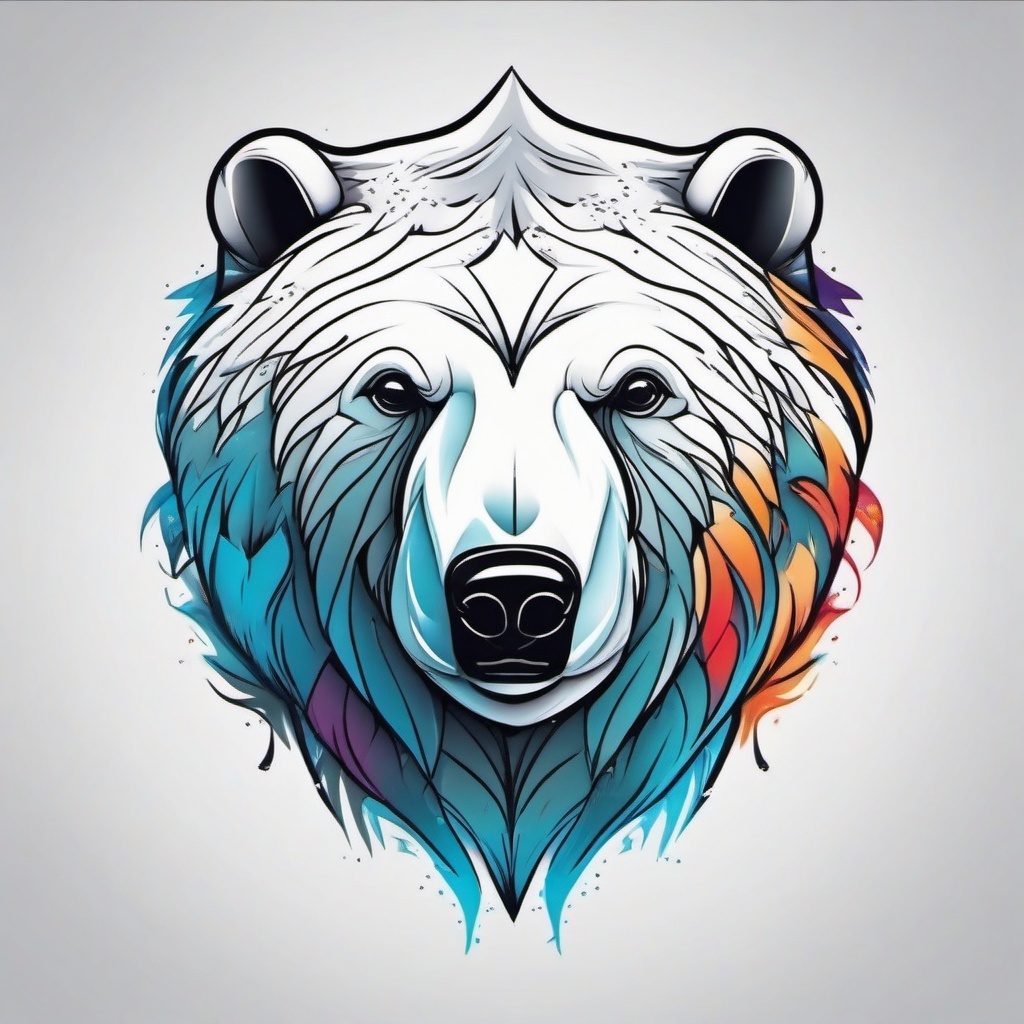 tattoo polar bear  simple vector color tattoo