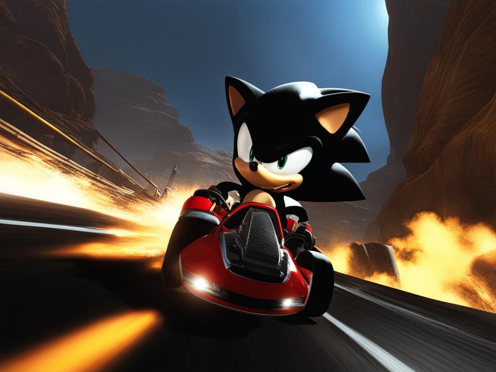 shadow the hedgehog - races through challenging environments on a high-speed adventure. 