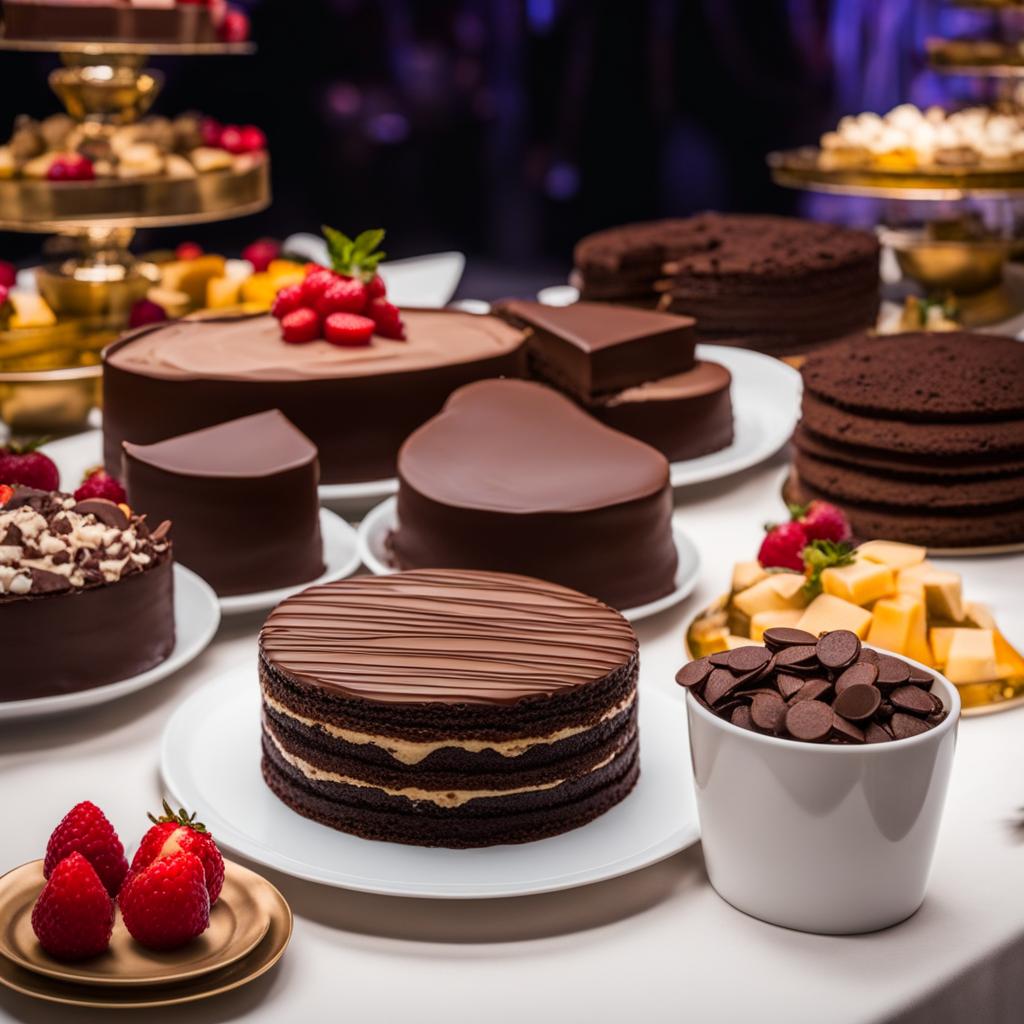 chocotorta at a dessert buffet - relishing layered chocotorta dessert with chocolate cookies at an extravagant dessert buffet. 