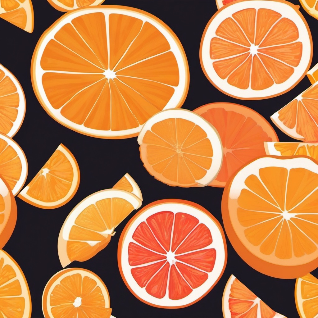 Orange and Grapefruit Slices Clipart - Slices of orange and grapefruit.  color vector clipart, minimal style