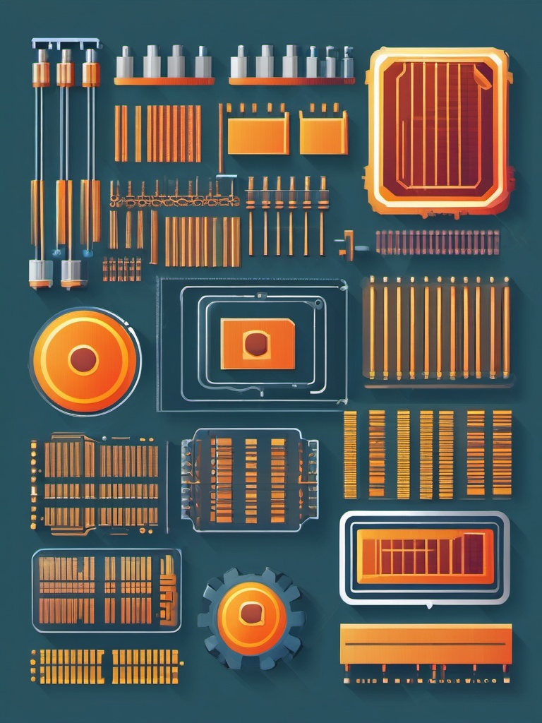 Computer Chip Manufacturing and Technology clipart - Computer chip manufacturing, ,vector color clipart,minimal