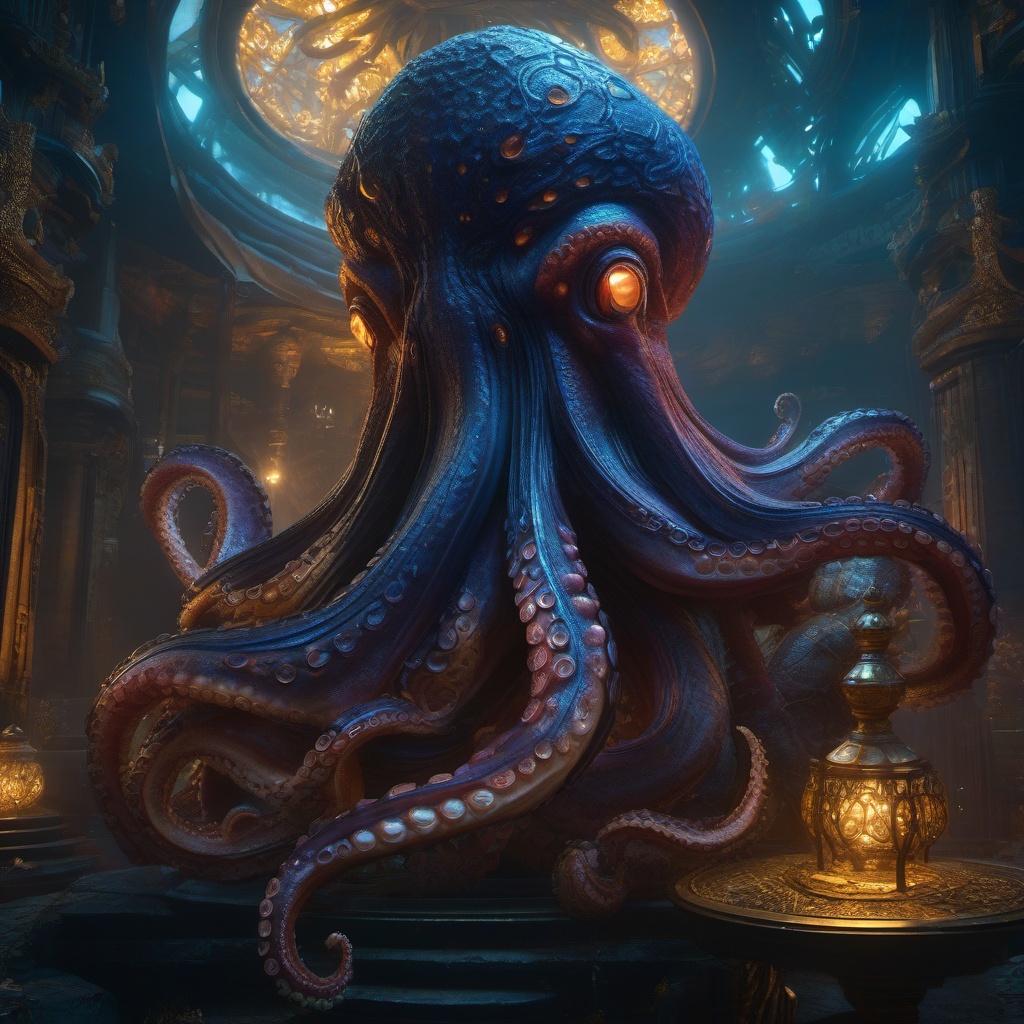 Githyanki Psion's Psychic Octopus Familiar detailed matte painting, deep color, fantastical, intricate detail, splash screen, complementary colors, fantasy concept art, 8k resolution trending on artstation unreal engine 5