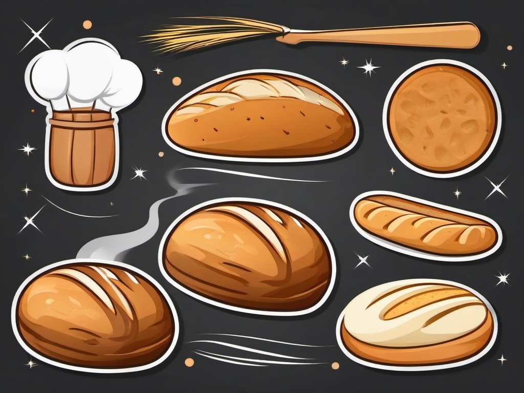 Bread clipart - Freshly baked bread with steam.  vector style illustration, white background