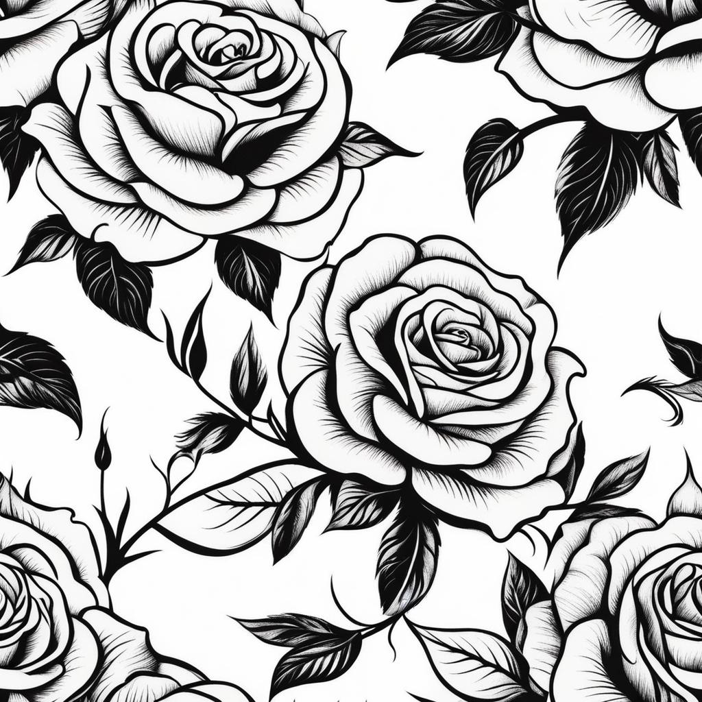 Tiny rose tattoo, Delicate and small rose tattoo designs.  color, tattoo patterns, white clean background