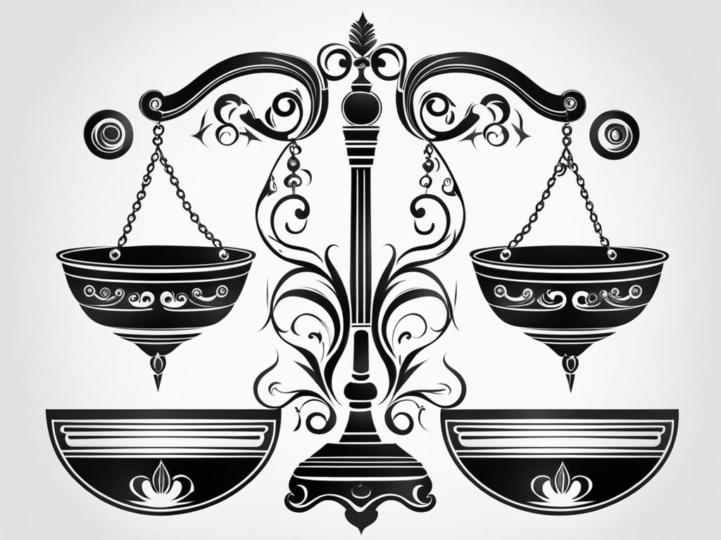 libra tattoo black and white design 