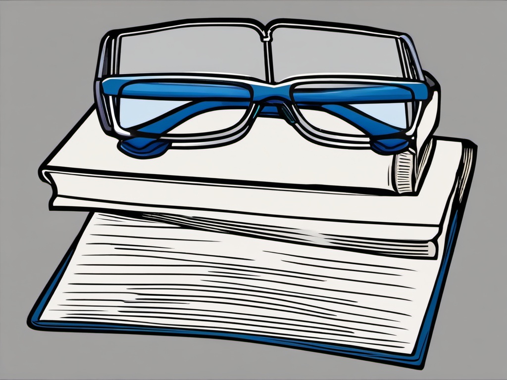 Bible clipart - Bible with a pair of glasses on top  