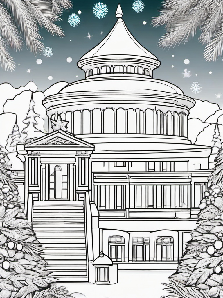 Merry Christmas For Coloring  outling,coloring pages,black and whit