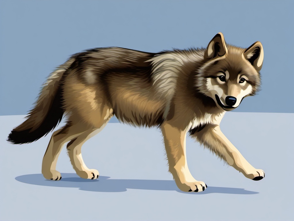 Wolf clipart - wolf cub playing  clipart