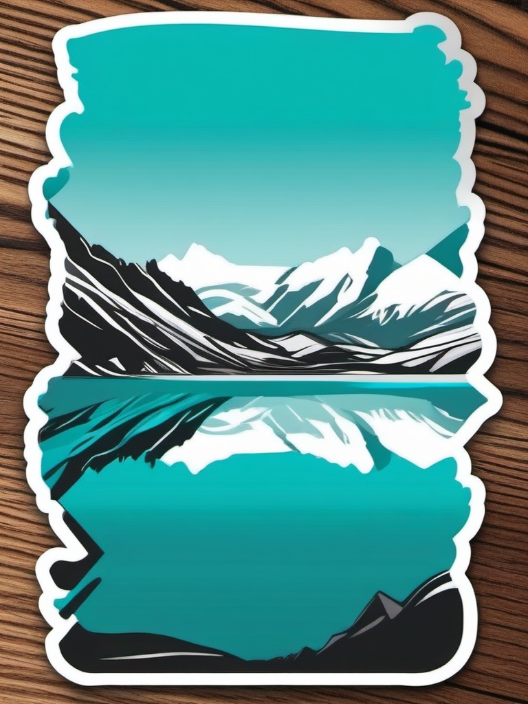 Cordillera Blanca Laguna 69 sticker- Stunning turquoise lake in the Peruvian Andes, , sticker vector art, minimalist design