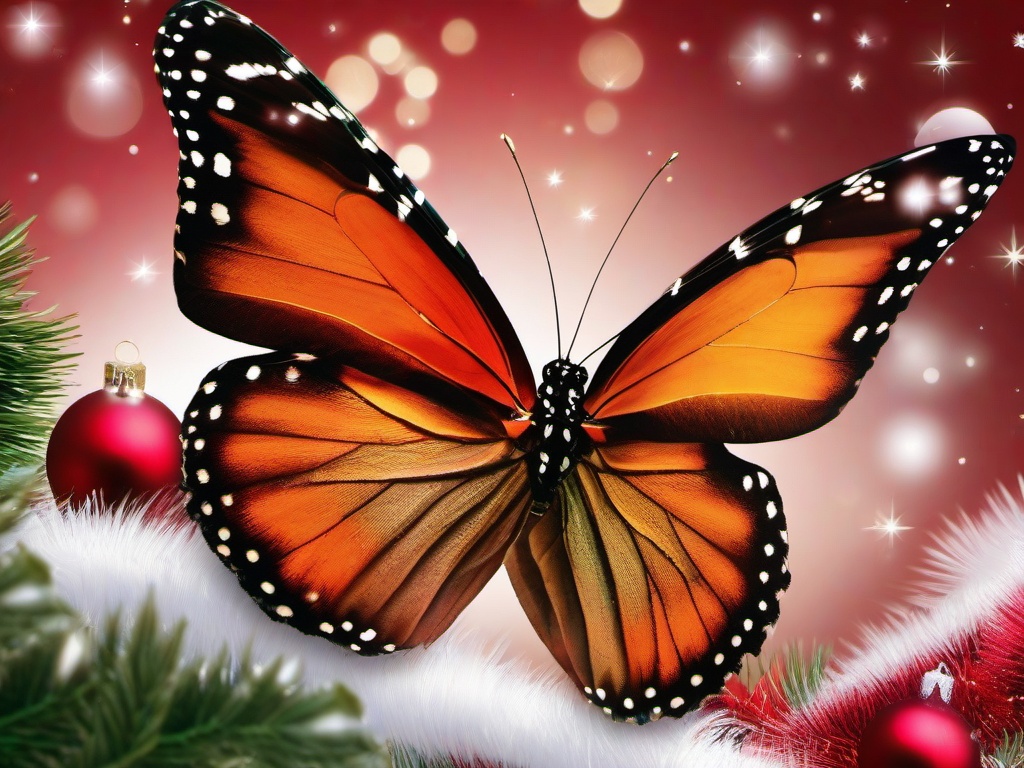 Christmas Butterfly Wallpaper  