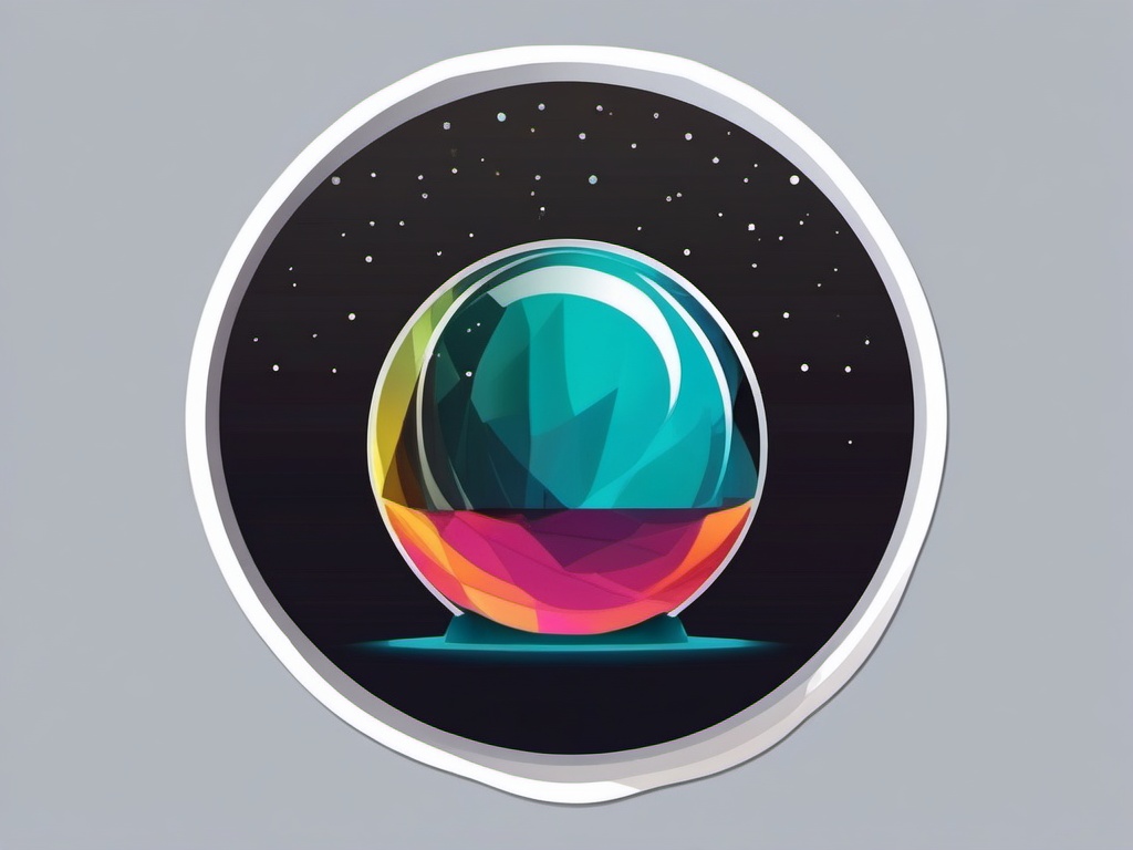 Crystal Ball Sticker - Crystal ball for mystic predictions, ,vector color sticker art,minimal