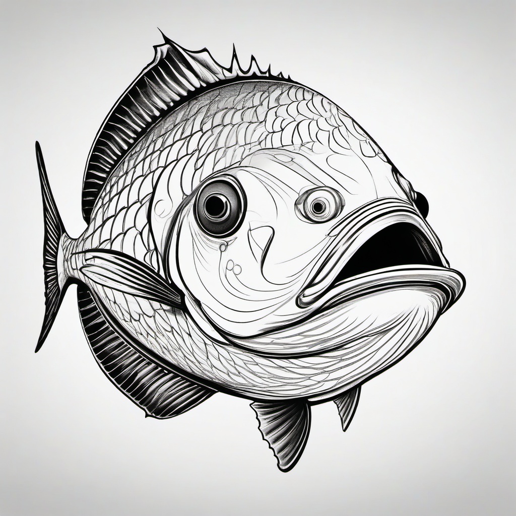 drawing of opah fish  minimal rough sketch scribbles,doodles,black and white