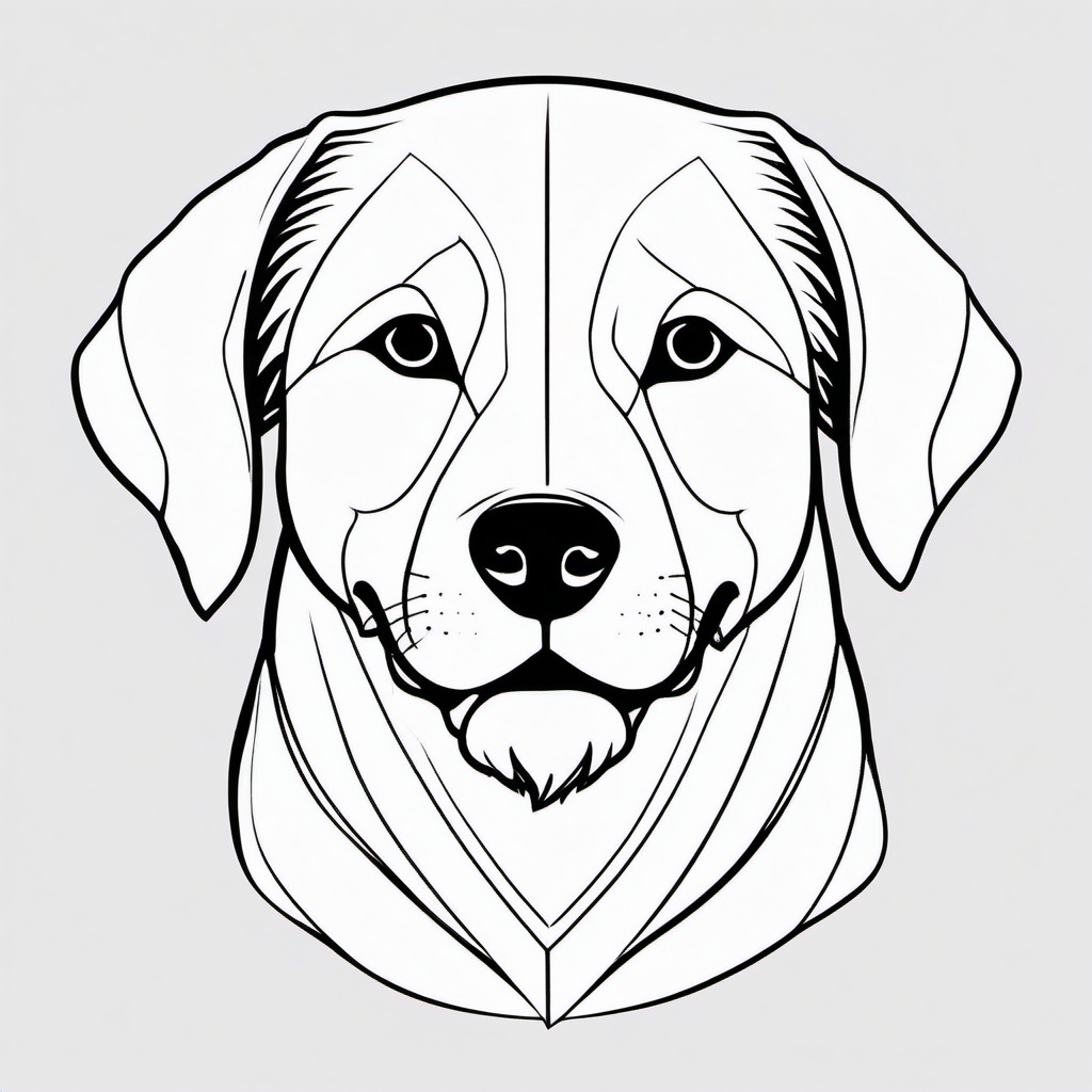 Dog Tattoo - Loyal dog by the fireside, a symbol of companionship  few color tattoo design, simple line art, design clean white background