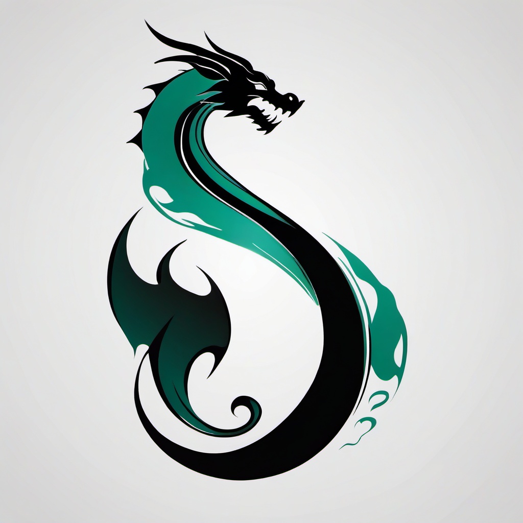 Dragon Semicolon Tattoo - Unique tattoo featuring a dragon design with a semicolon motif.  simple color tattoo,minimalist,white background