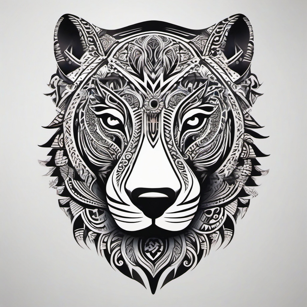 maori animal tattoo  simple color tattoo,minimalist,white background