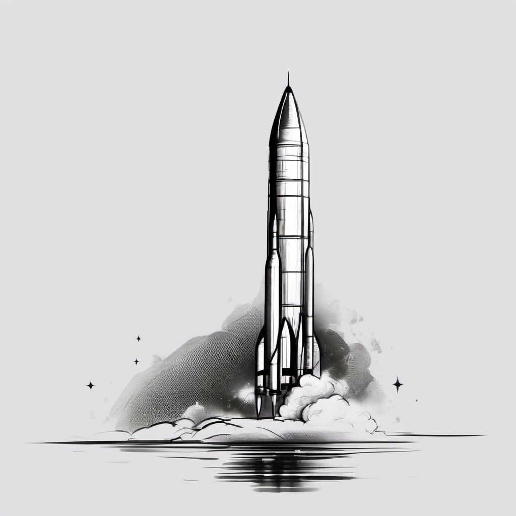 sketch of rocket  minimal rough sketch scribbles,doodles,black and white