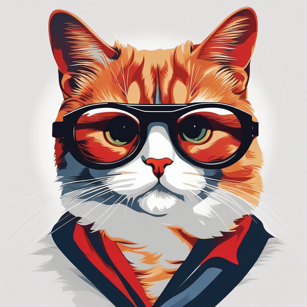 Cat as a famous movie star on the red carpet  minimalist color design, white background, t shirt vector art