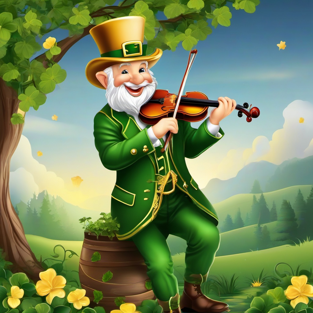 Leprechaun clipart - leprechaun playing a fiddle  