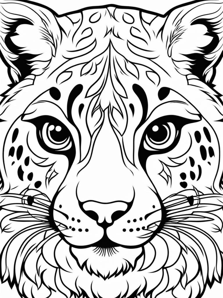 snow leopards cute animals coloring page 