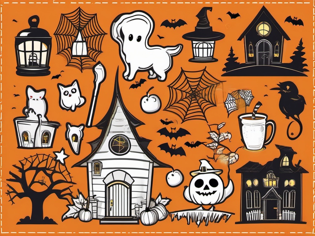 Halloween Clip Art, Spooky Halloween-themed illustrations. 