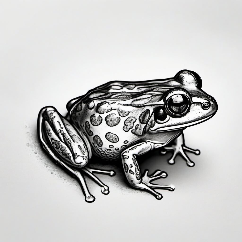 drawing of dwarf frog  minimal rough sketch scribbles,doodles,black and white