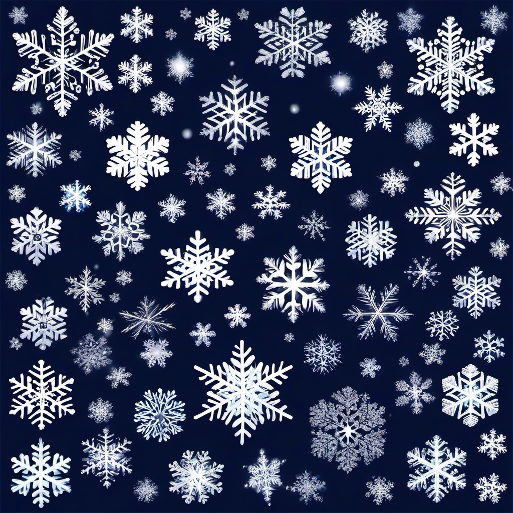 Snow clipart - snowflakes falling gently from the sky  