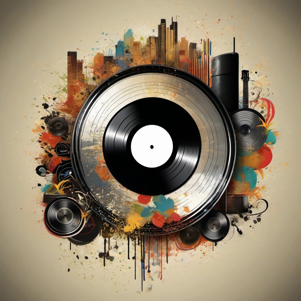 Music Wallpapers - Vintage Vinyl Records and Instruments  intricate patterns, splash art, wallpaper art