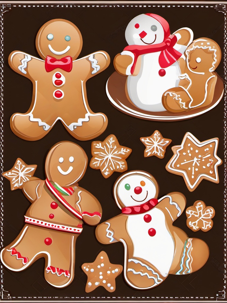 Gingerbread Man clipart - gingerbread man in various poses  