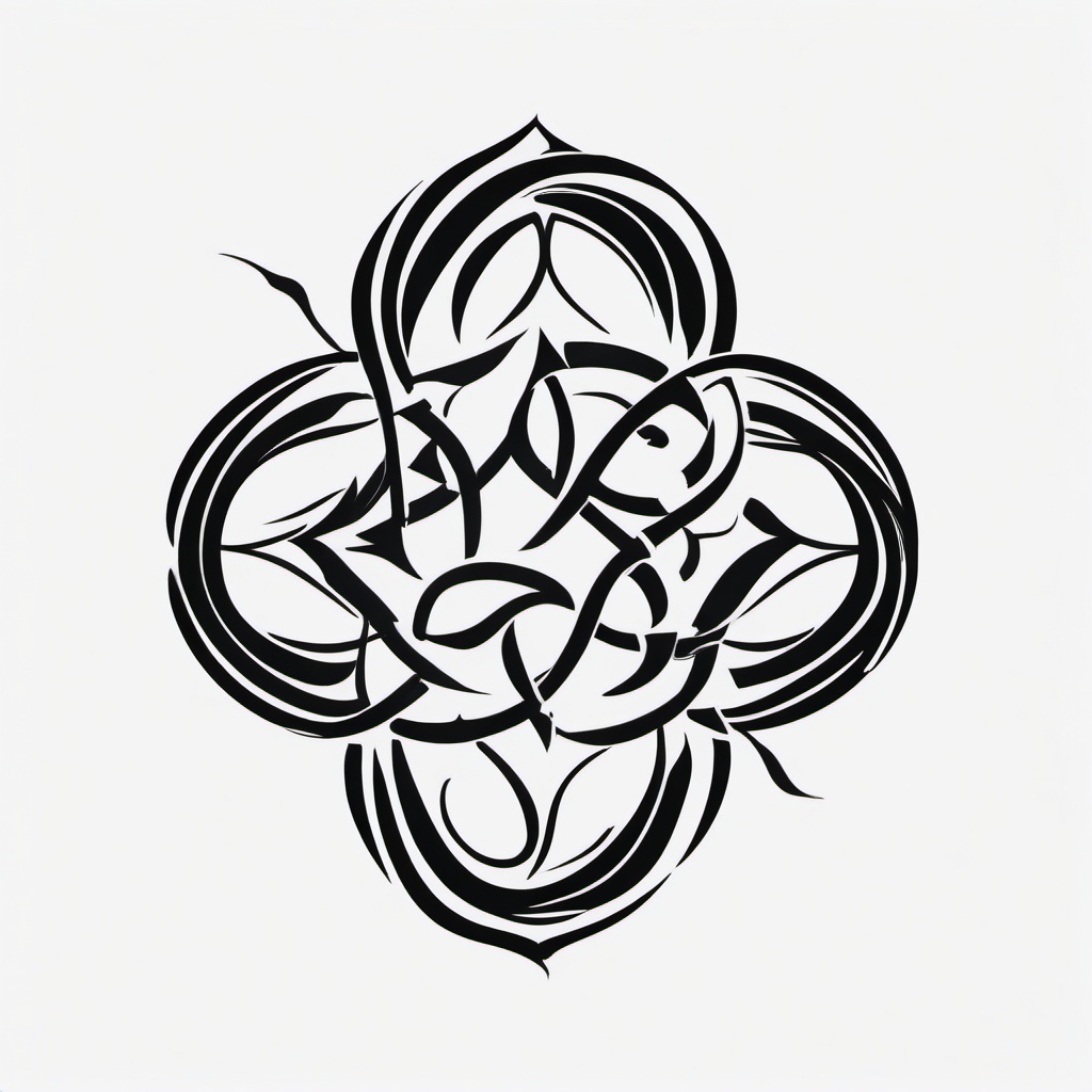 gaelic symbol for sister  simple color tattoo,minimal,white background